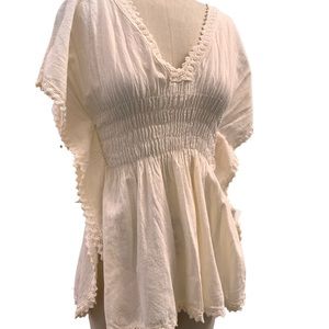 Peruvian Cotton New Shirred boho top